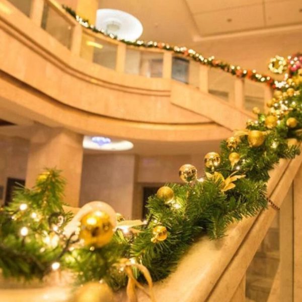 2.7m Christmas Decorations Garland With Light Garland for Stairs Christmas Tree Vine Decoration Encryption Luxury Pendant Christmas Tree Festival Deco