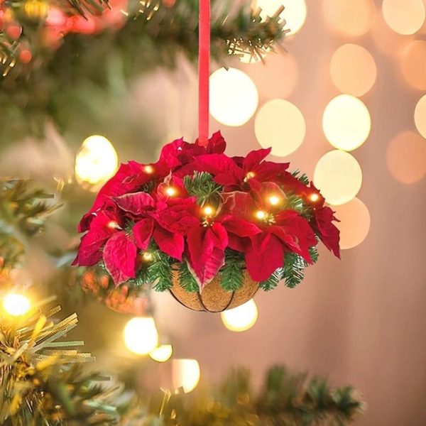 Christmas Basket Gift Hanging Pendant Ornaments Artificial Decoration Pre-lit Wood Christmas 2D Acrylic Tree Decoration Xmas Gift 2024 - US $2.99