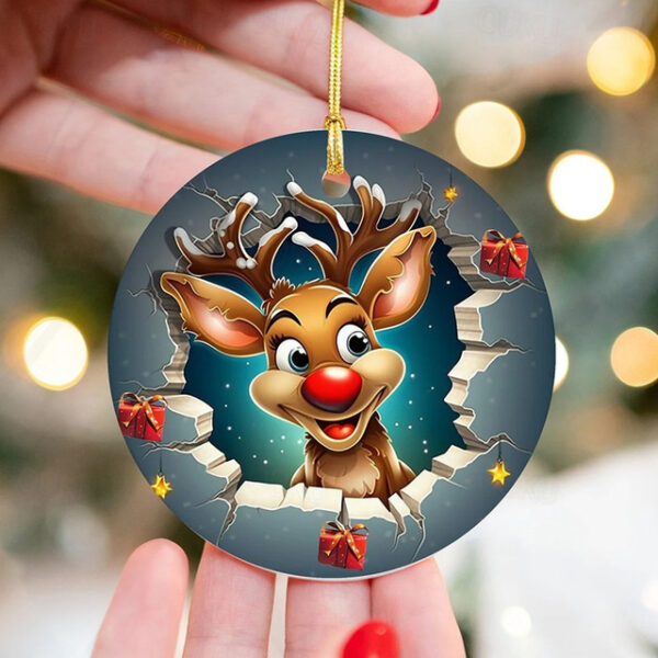 Christmas Break Through Ornament, 2D Acrylic Christmas Tree Hanging Decoration Gift Pendant Xmas Gift 2024 - US $2.99