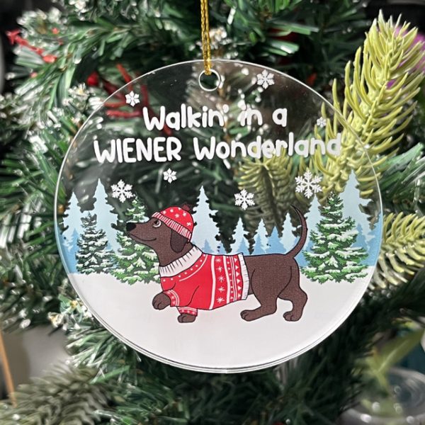 Christmas Gift, Christmas Wreath Dog Hanging Ornaments 2D Acrylic Decoration Gift 2024 - US $2.99