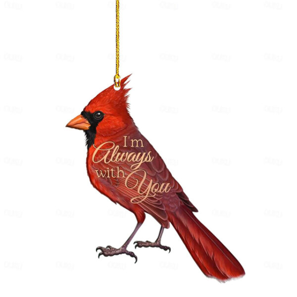 Christmas Ornament Cardinal Bird 2D Acrylic Pendant Car Interior Backpack Pendant Home Valentine‘s Day Gift Christmas Decoration Hummingbird Pendant S