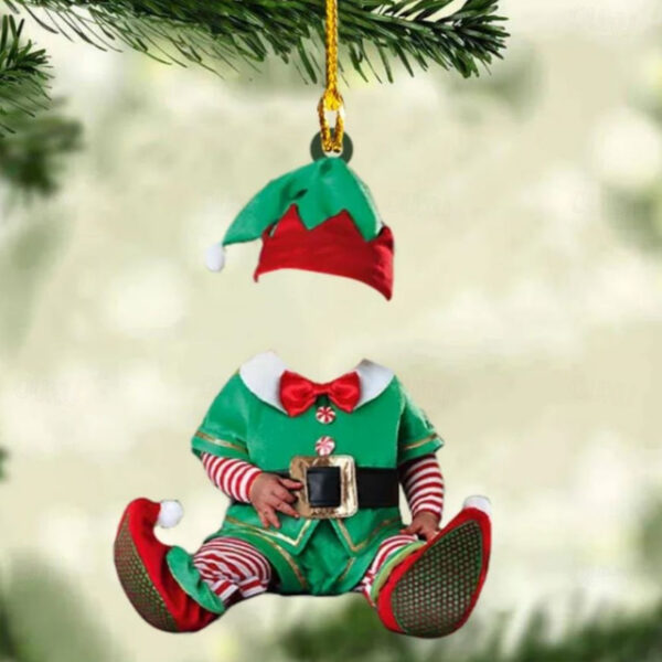 Personalized Photo Hanging Ornaments Acrylic 2D Custom Elf Baby Face Hanging Tree Ornaments Hanging Decoration Hanging Pendant Gifts 2024 - US $6.99