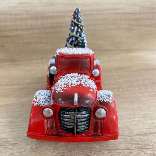 Red Farm Truck Christmas Centerpiece 2024 Farmhouse Old Red Pickup Truck for Christmas Decoration Holidays Home Furnishing Decoration Christmas Truck