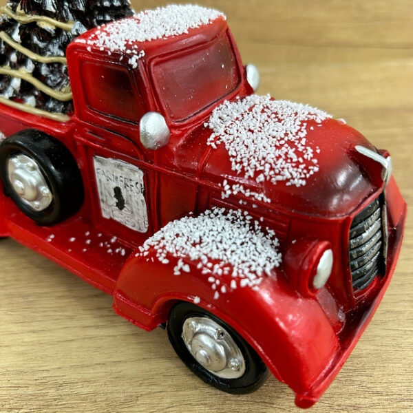 Red Farm Truck Christmas Centerpiece 2024 Farmhouse Old Red Pickup Truck for Christmas Decoration Holidays Home Furnishing Decoration Christmas Truck